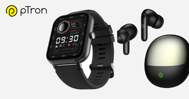 A 1.85 Inch Hd Display Is Provided With The Ptron Reflect Ace Smartwatch